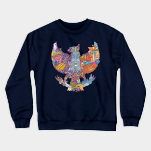 colorful illustration doodle of indonesia with garuda pancasila shape Crewneck Sweatshirt